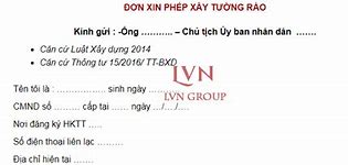 Mẫu Đơn Xin Xây Dựng Hàng Rào